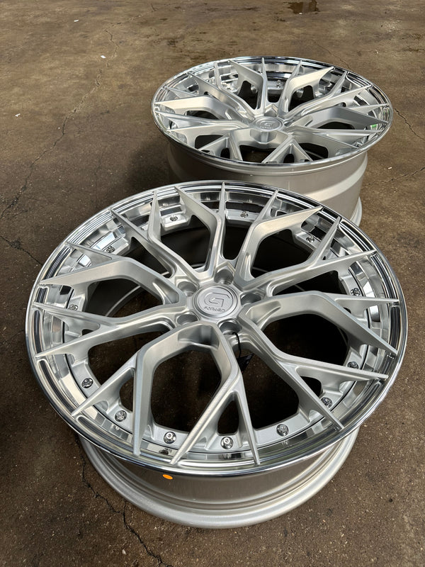 New 20x8.5 ET30 20x10 ET40 G Forged GF09 (4 wheel) 5x112 Gloss Silver