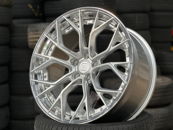 New 20x8.5 ET30 20x10 ET40 G Forged GF09 (4 wheel) 5x112 Gloss Silver