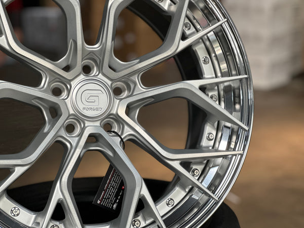 New 20x8.5 ET30 20x10 ET40 G Forged GF09 (4 wheel) 5x112 Gloss Silver