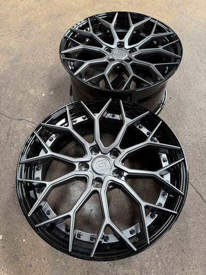 New 19x8.5 ET32 19x9.5 ET38 G Forged GF05 (4 wheels) Matte Gunmetal 5x112