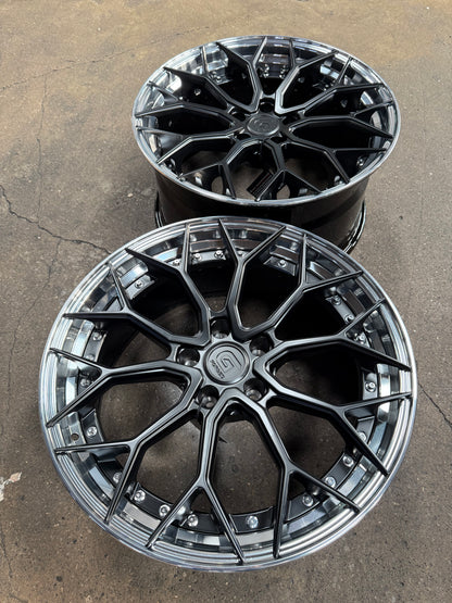 New 19x8.5 ET32 19x9.5 ET38 G Forged GF05 (4 wheels) Matte Black 5x112