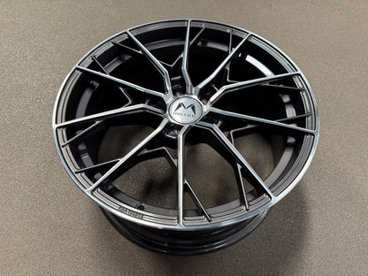 New 19x8.5 ET43 Motec MCR7 Rim (4 wheel) Gun Metal Polished 5x112