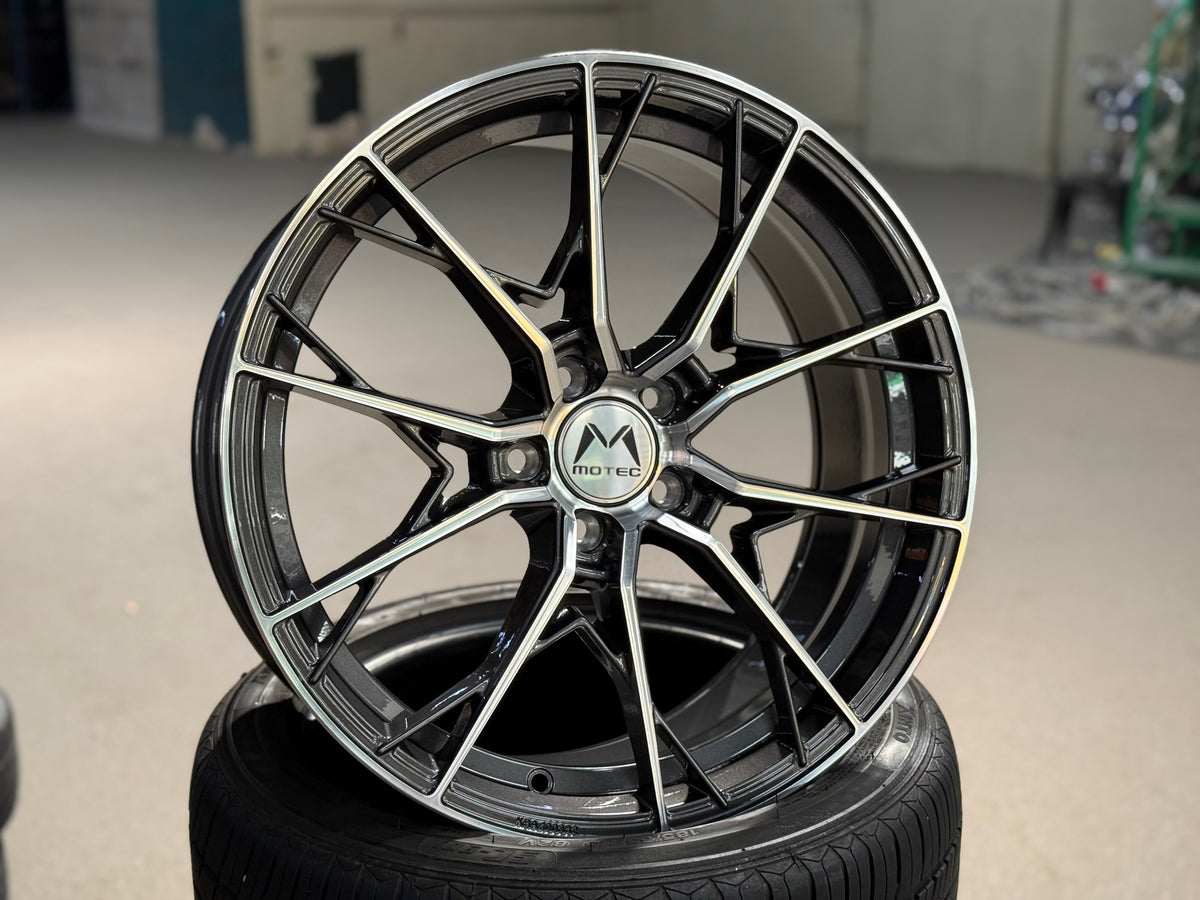 New 19x8.5 ET43 Motec MCR7 Rim (4 wheel) Gun Metal Polished 5x112
