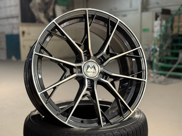 New 19x8.5 ET43 Motec MCR7 Rim (4 wheel) Gun Metal Polished 5x112