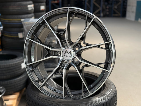 New 19x8.5 ET43 Motec MCR7 Rim (4 wheel) Gun Metal Polished 5x112