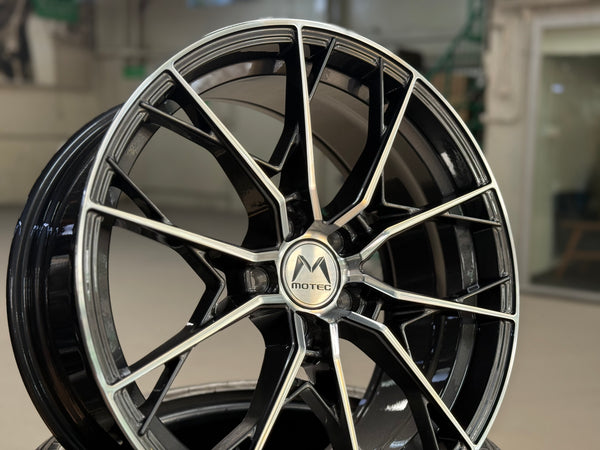 New 19x8.5 ET43 Motec MCR7 Rim (4 wheel) Gun Metal Polished 5x112