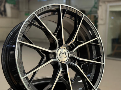 New 19x8.5 ET43 Motec MCR7 Rim (4 wheel) Gun Metal Polished 5x112