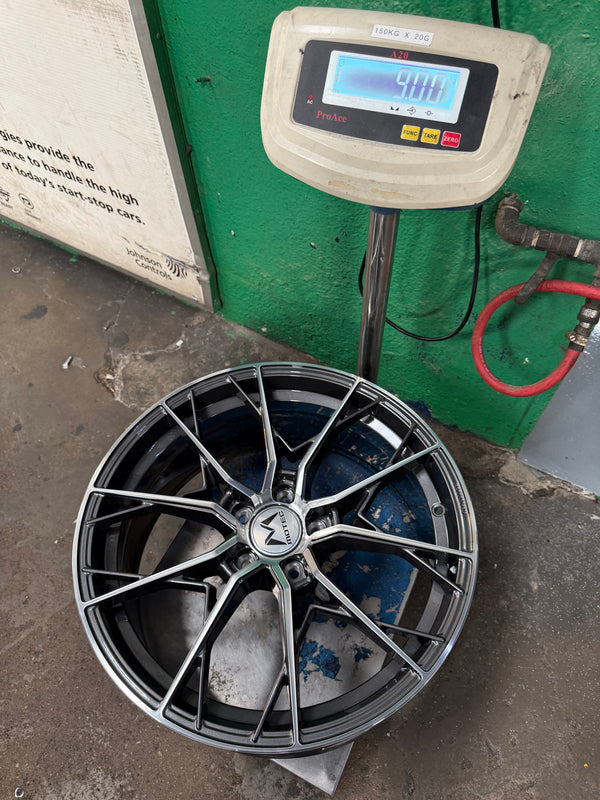 New 19x8.5 ET43 Motec MCR7 Rim (4 wheel) Gun Metal Polished 5x112