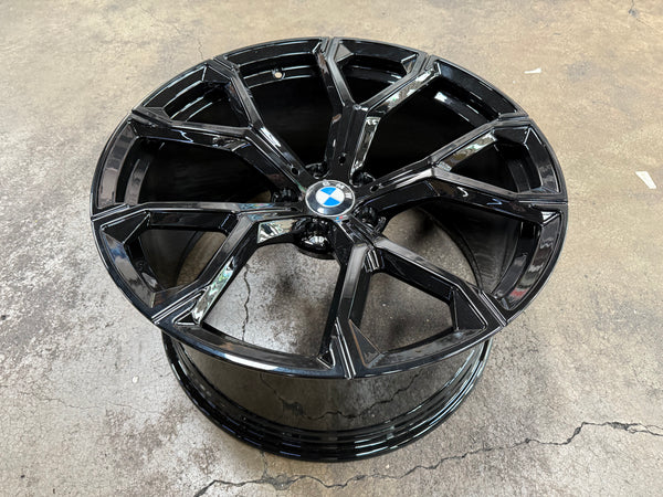 New 21 inch Staggered Overdrive Forged BMW Style 741M Gloss Black 5x120
