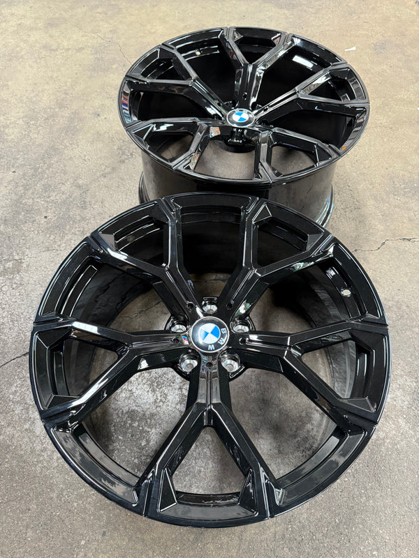 New 21 inch Staggered Overdrive Forged BMW Style 741M Gloss Black 5x120