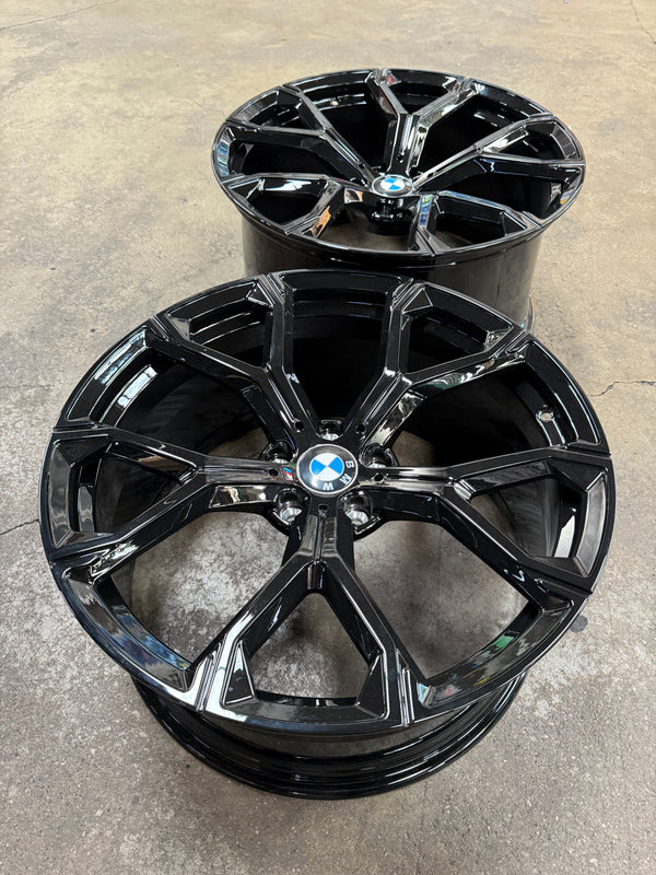 New 21 inch Staggered Overdrive Forged BMW Style 741M Gloss Black 5x120