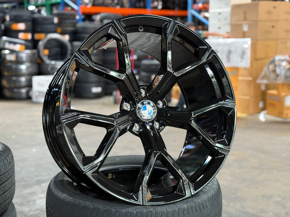 New 21 inch Staggered Overdrive Forged BMW Style 741M Gloss Black 5x120