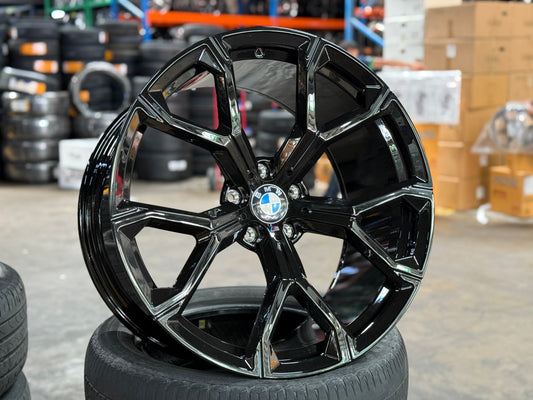 New 21 inch Staggered Overdrive Forged BMW Style 741M Gloss Black 5x120