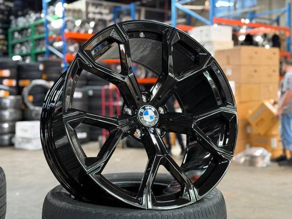 New 21 inch Staggered Overdrive Forged BMW Style 741M Gloss Black 5x120
