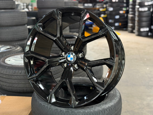 New 21 inch Staggered Overdrive Forged BMW Style 741M Gloss Black 5x120