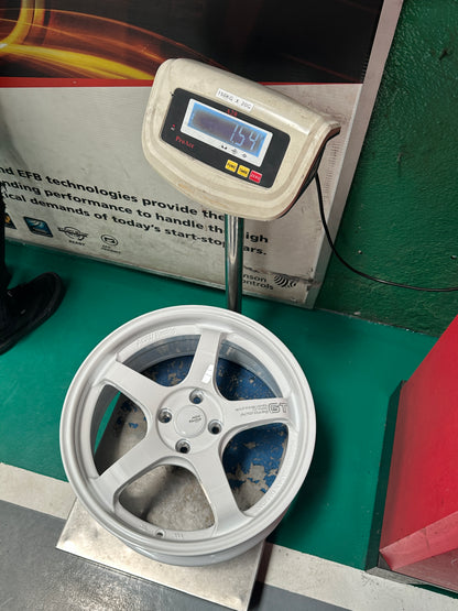 NEW 17X7.5 ET40 AOW GT Flow Formed Rim Racing White 4X100