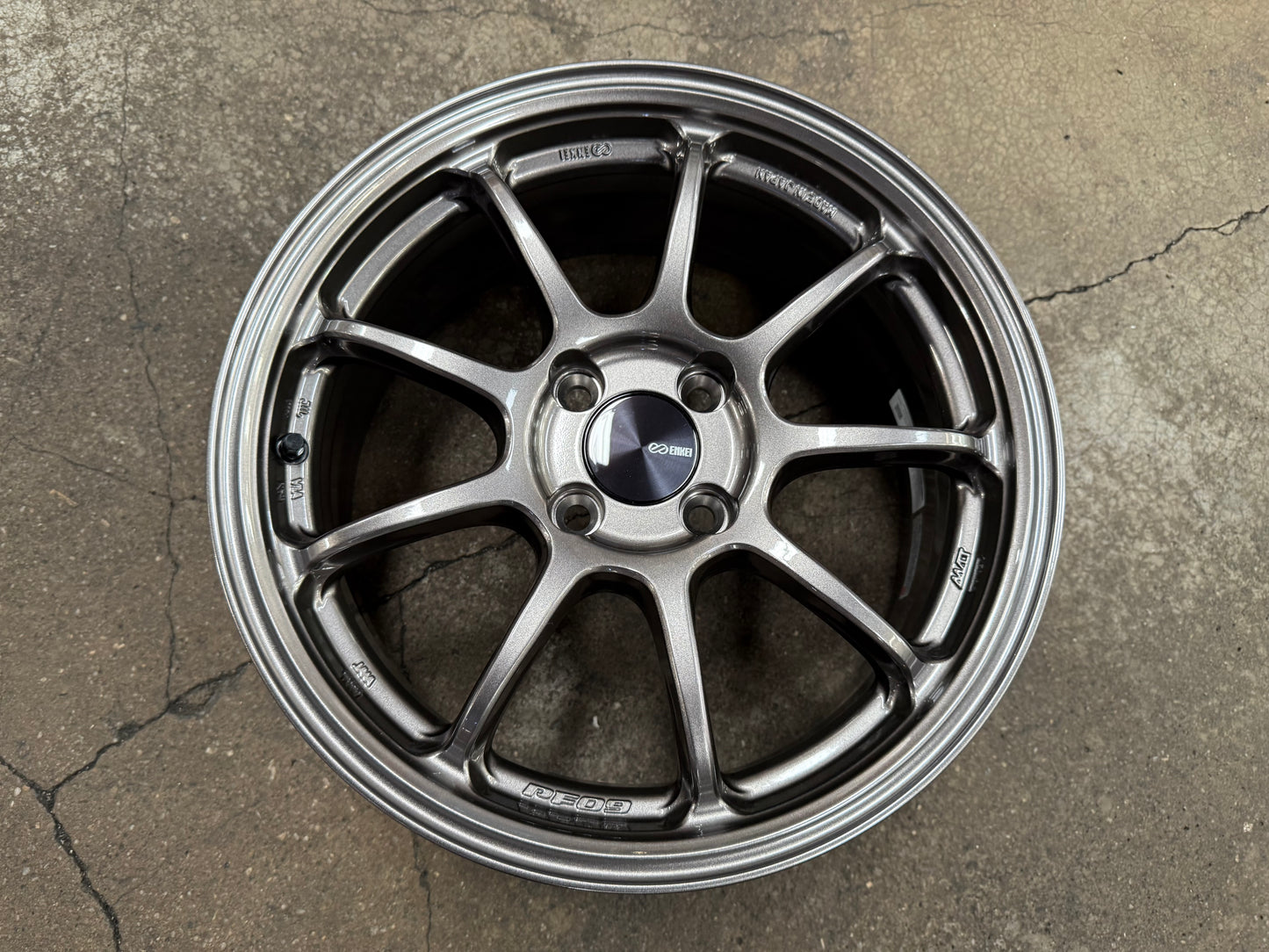 New 16X7 ET45 Enkei Racing PF09 Rim (4 wheel) Dark Silver 4X100