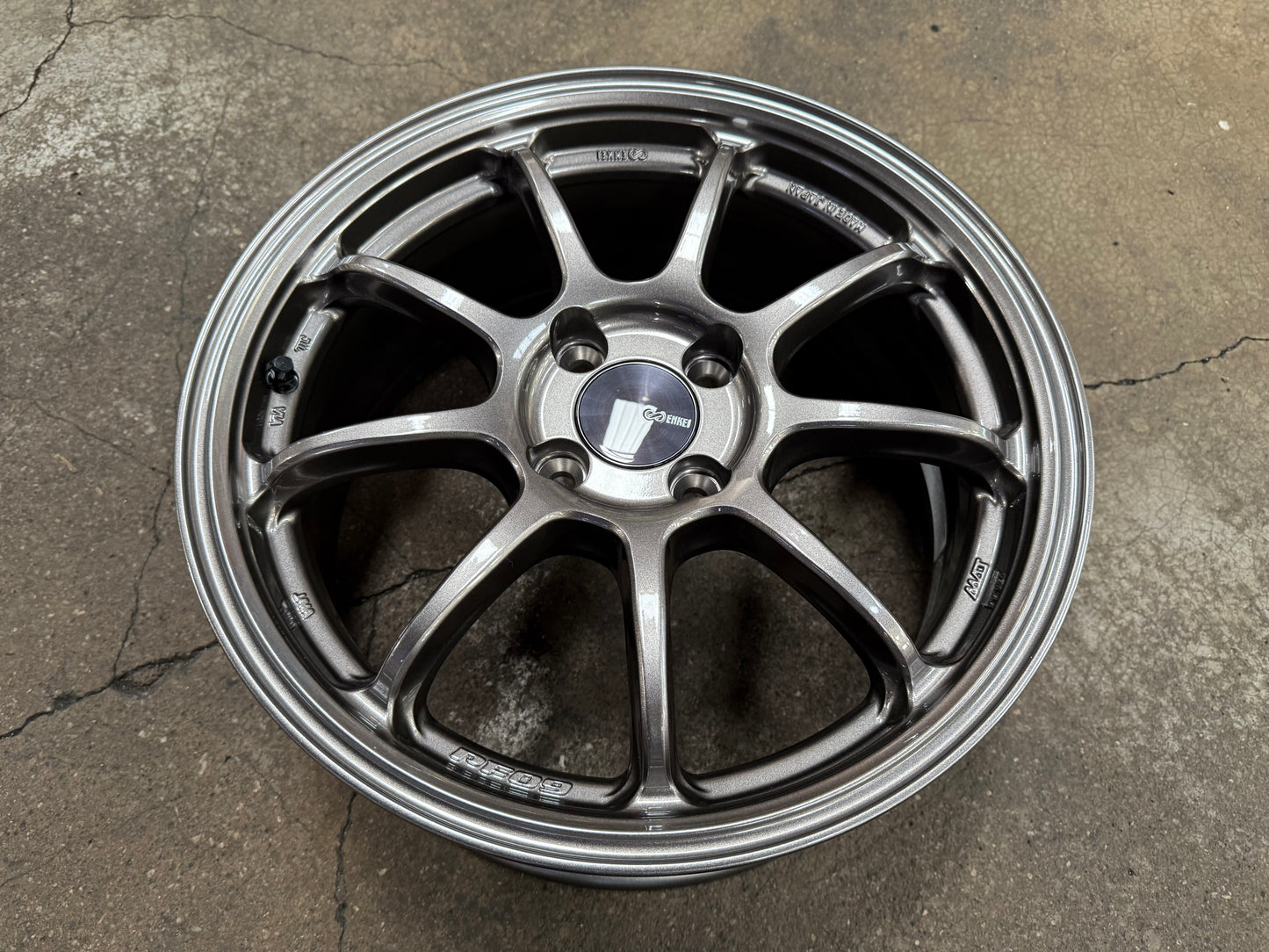 New 16X7 ET45 Enkei Racing PF09 Rim (4 wheel) Dark Silver 4X100
