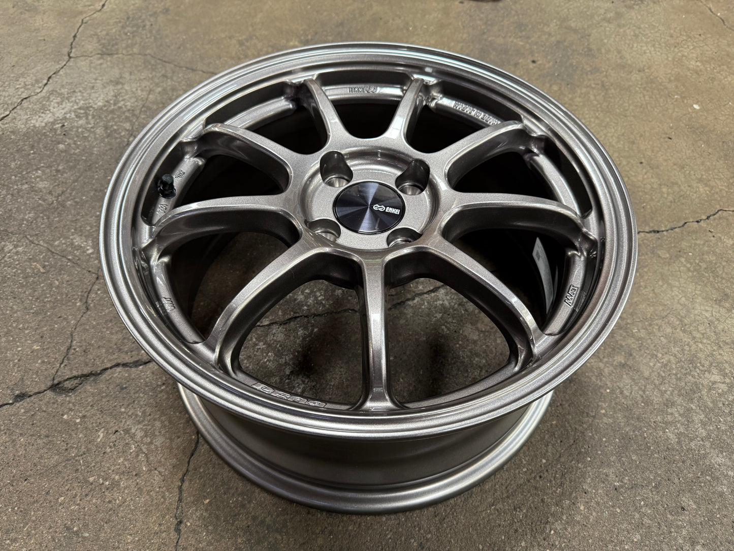 New 16X7 ET45 Enkei Racing PF09 Rim (4 wheel) Dark Silver 4X100