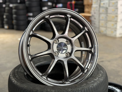 New 16X7 ET45 Enkei Racing PF09 Rim (4 wheel) Dark Silver 4X100