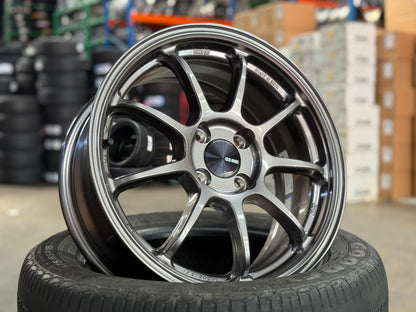 New 16X7 ET45 Enkei Racing PF09 Rim (4 wheel) Dark Silver 4X100