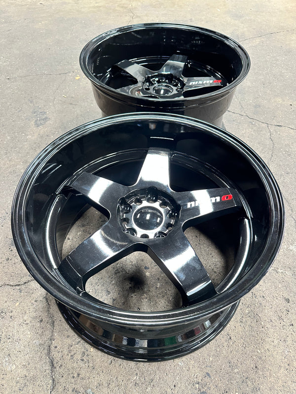 New 18x9.5 ET10 18x10.5 ET12 Nismo LMGT4 (4 wheels) Gloss Black 5X114.3
