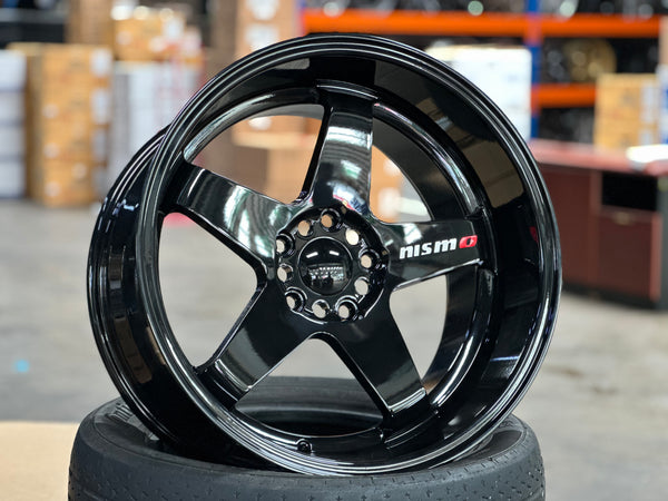 New 18x9.5 ET10 18x10.5 ET12 Nismo LMGT4 (4 wheels) Gloss Black 5X114.3