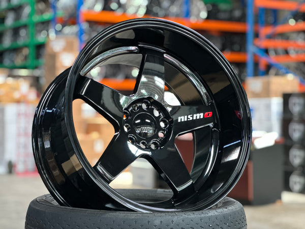 New 18x9.5 ET10 18x10.5 ET12 Nismo LMGT4 (4 wheels) Gloss Black 5X114.3