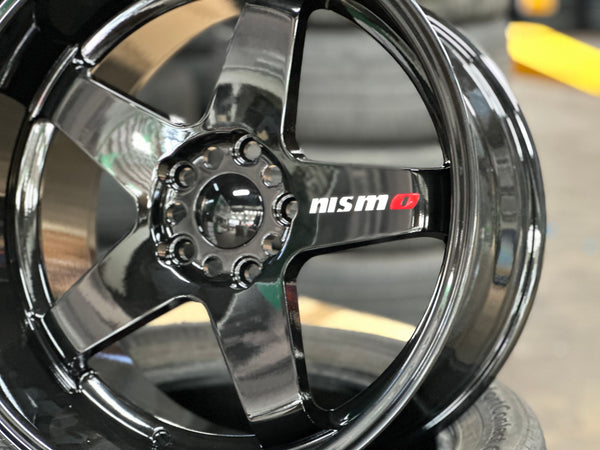 New 18x9.5 ET10 18x10.5 ET12 Nismo LMGT4 (4 wheels) Gloss Black 5X114.3
