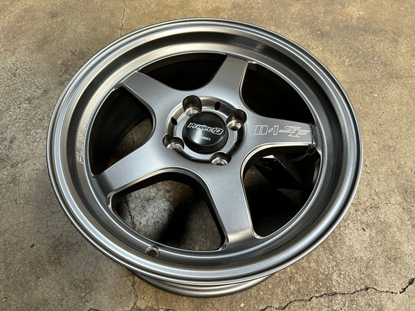 New 15X7 ET35 Lenso D1SF Flow Forming Rim (4 wheel) Matt Gunmetal 4X100