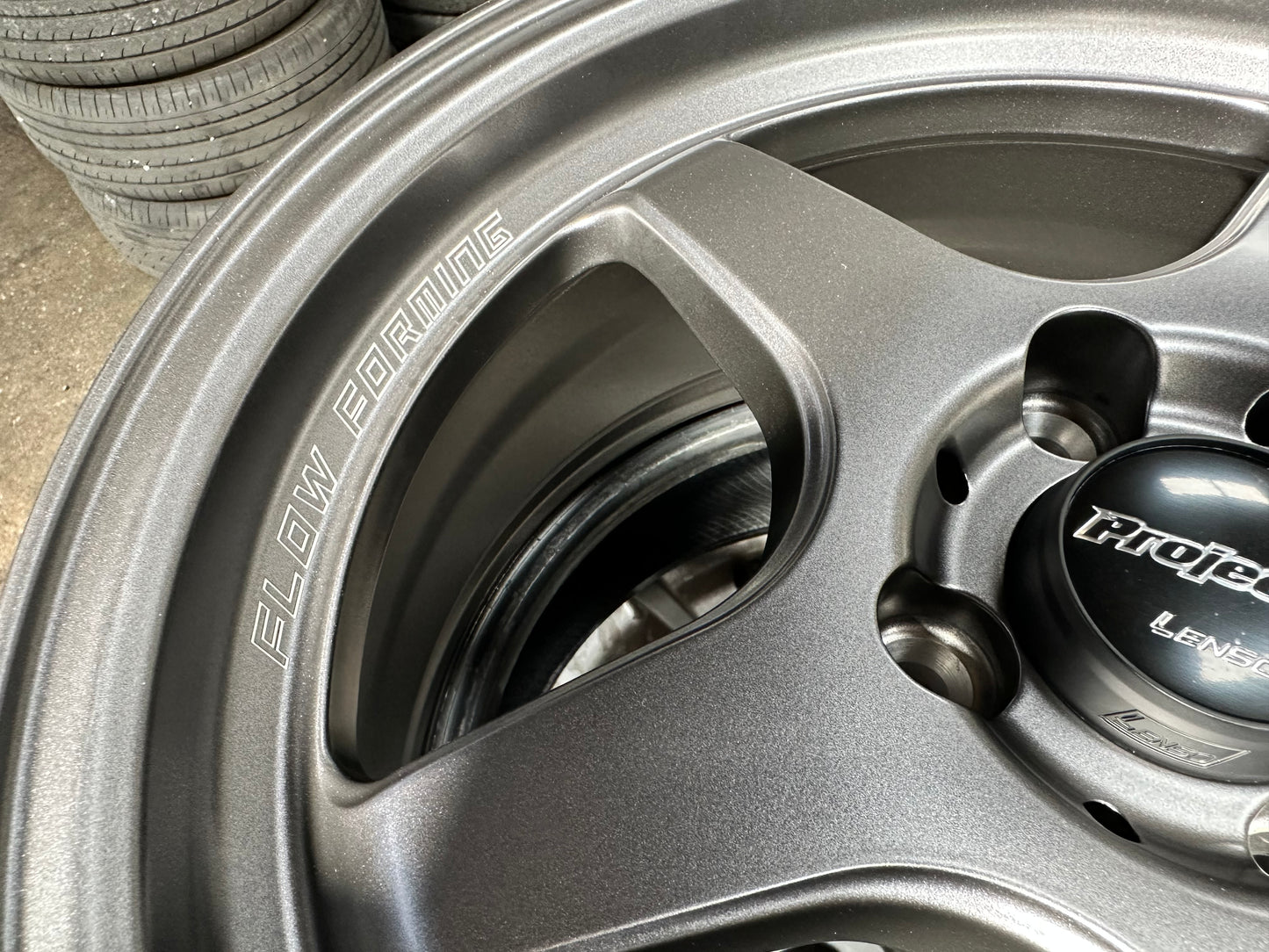 New 15X7 ET35 Lenso D1SF Flow Forming Rim (4 wheel) Matt Gunmetal 4X100