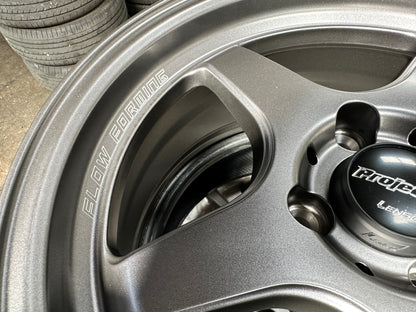 New 15X7 ET35 Lenso D1SF Flow Forming Rim (4 wheel) Matt Gunmetal 4X100