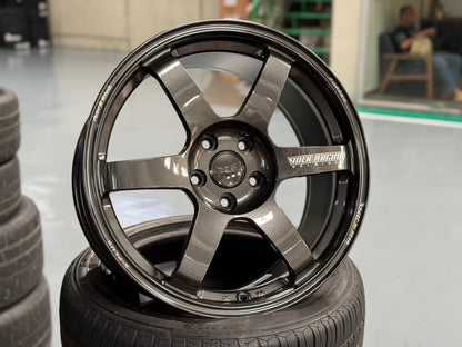 NEW 18X8.5 ET42 Rays Volk Racing TE37 Saga S Plus Forged Japan Rim (4 wheel) Diamond Dark Gunmetal 5X112