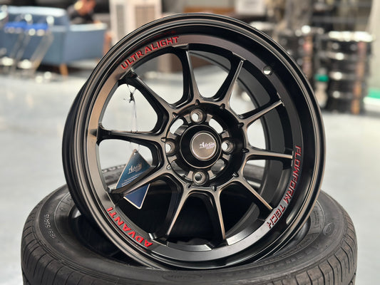 New 15X7 ET35 Advanti Tallo Rim (4 wheel) Matte Black 4X100