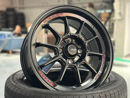 New 15X7 ET35 Advanti Tallo Rim (4 wheel) Matte Black 4X100