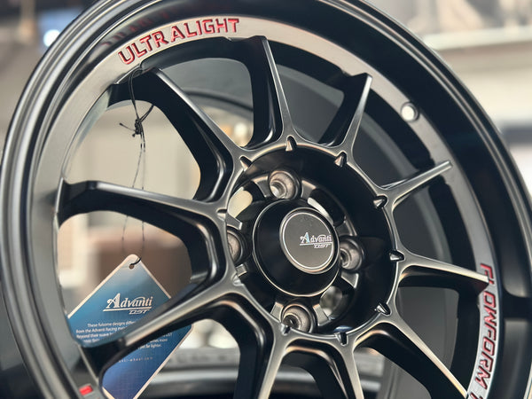 New 15X7 ET35 Advanti Tallo Rim (4 wheel) Matte Black 4X100