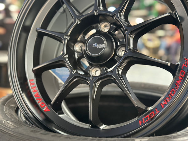 New 15X7 ET35 Advanti Tallo Rim (4 wheel) Matte Black 4X100