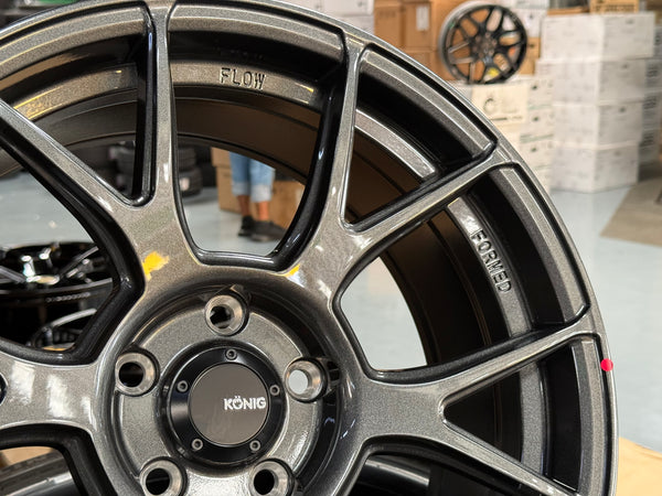 NEW 18X8.5 ET40 Konig Ampliform Rim (4 Wheel) Dark Metallic Graphite 5X114.3