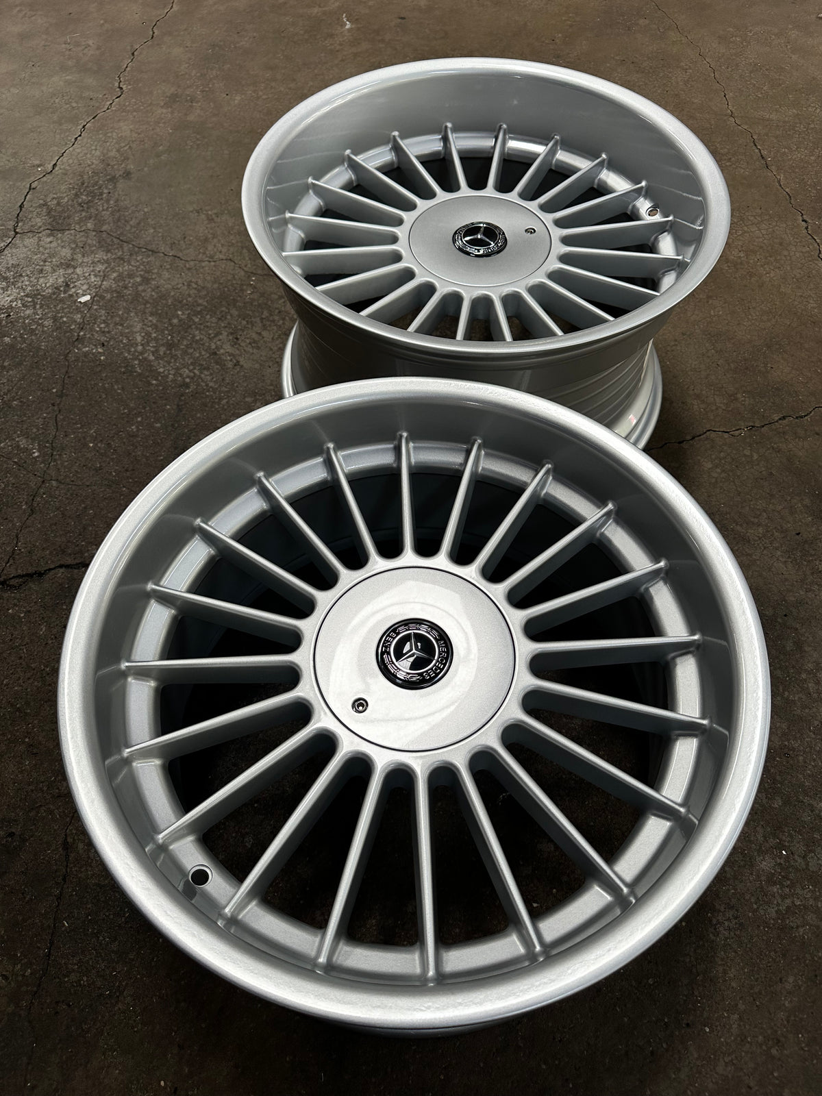 New 18x8.5J ET13 18x9.5J ET20 (4 wheels) Alpina Mercedes Gloss Metallic Silver 5X112