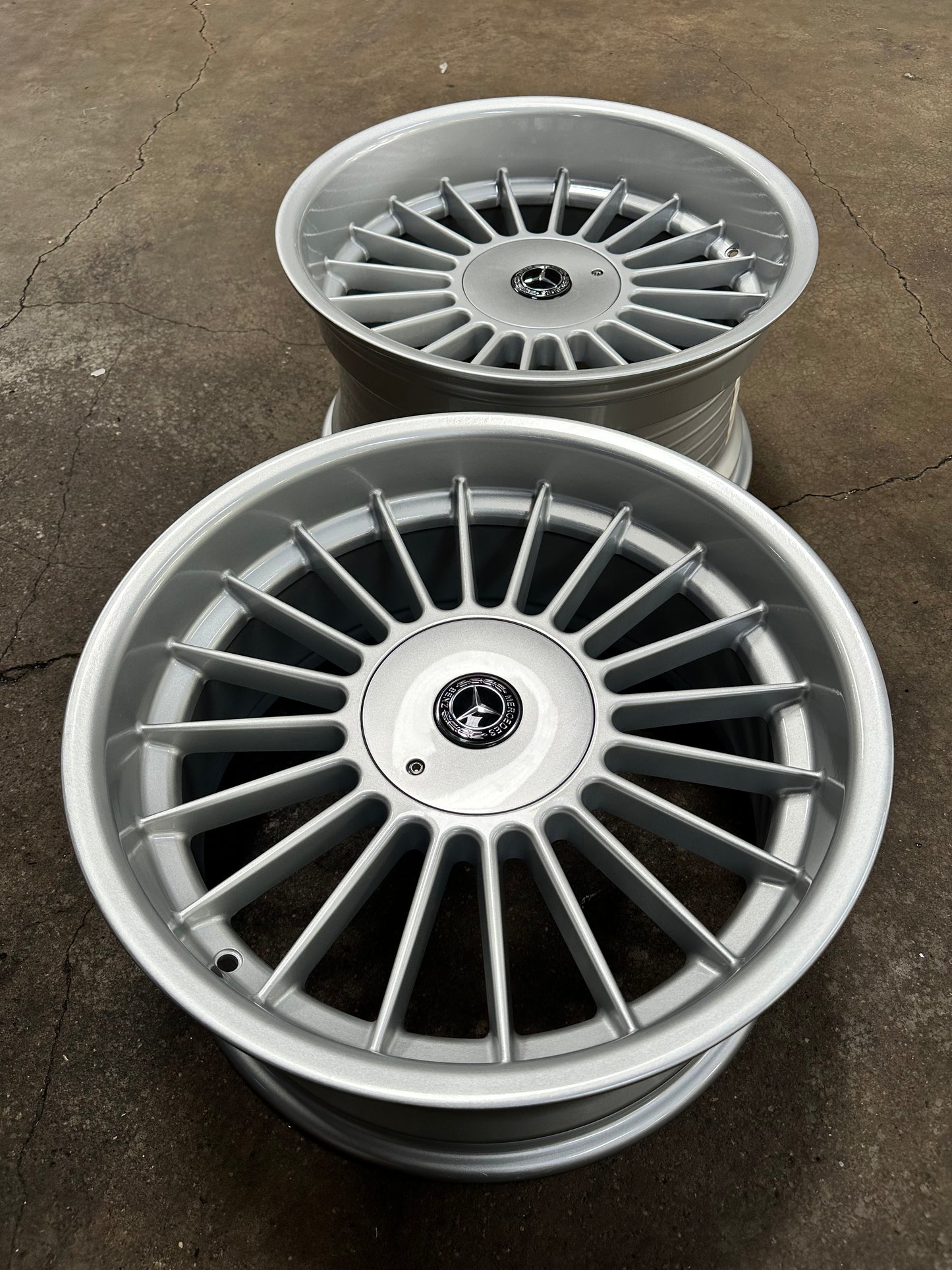 New 18x8.5J ET13 18x9.5J ET20 (4 wheels) Alpina Mercedes Gloss Metallic Silver 5X112