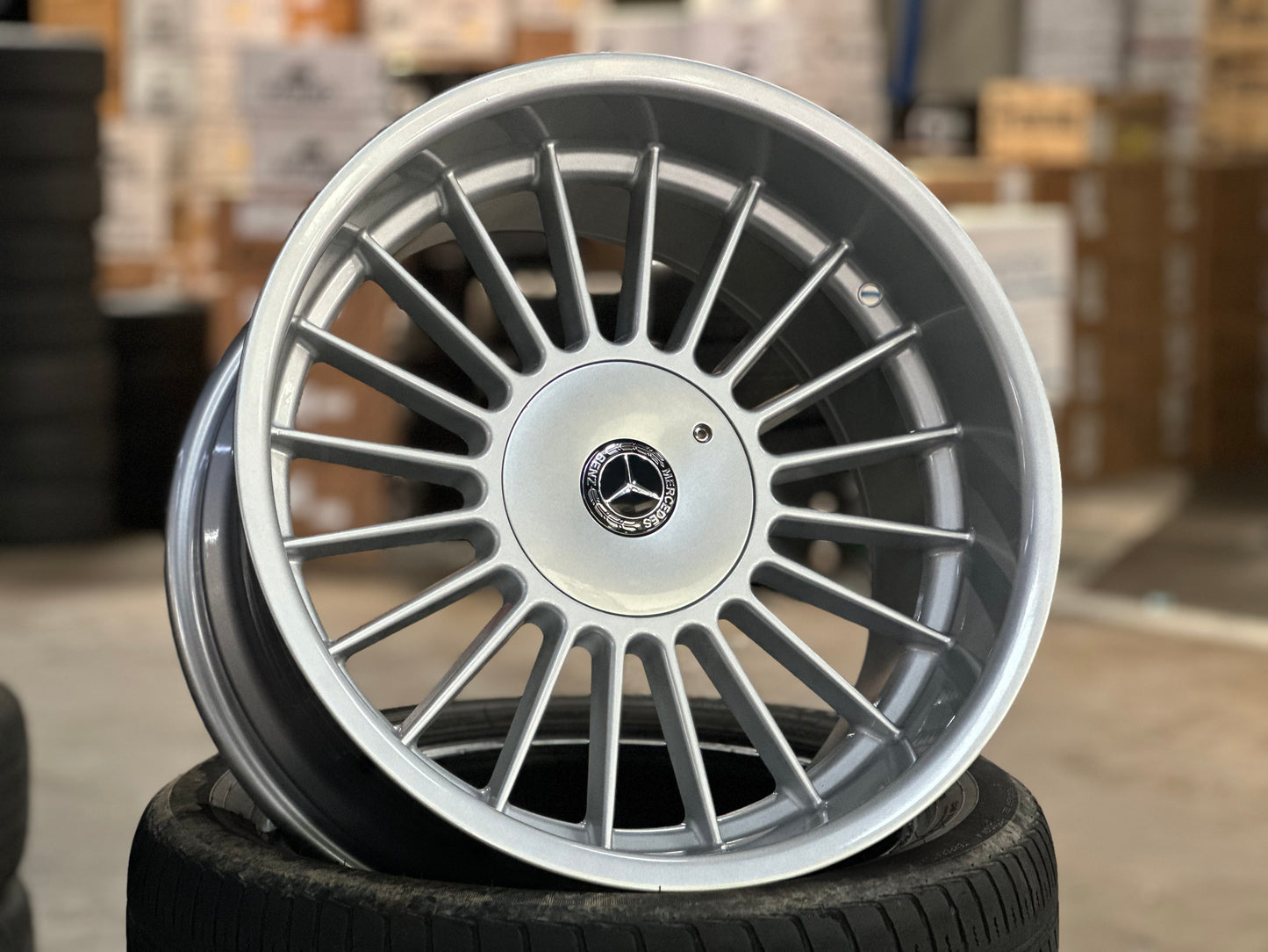 [Bundle] New 18x9.5J ET20 (2 wheels) Alpina Mercedes Gloss Metallic Silver 5X112