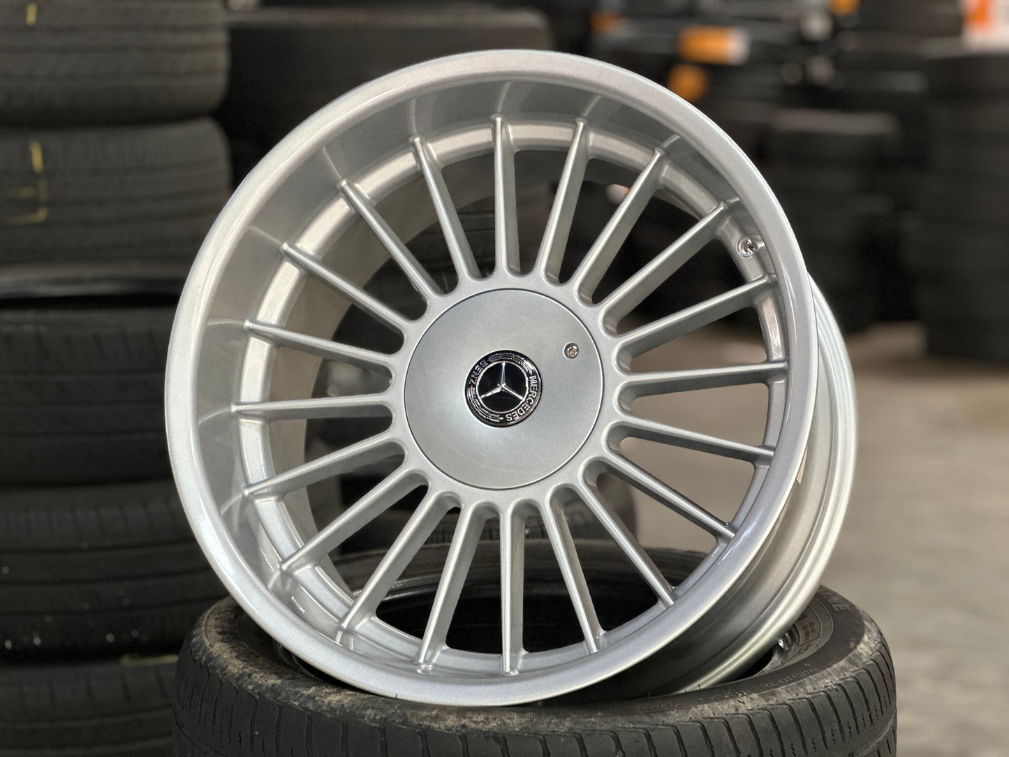 New 18x8.5J ET13 18x9.5J ET20 (4 wheels) Alpina Mercedes Gloss Metallic Silver 5X112