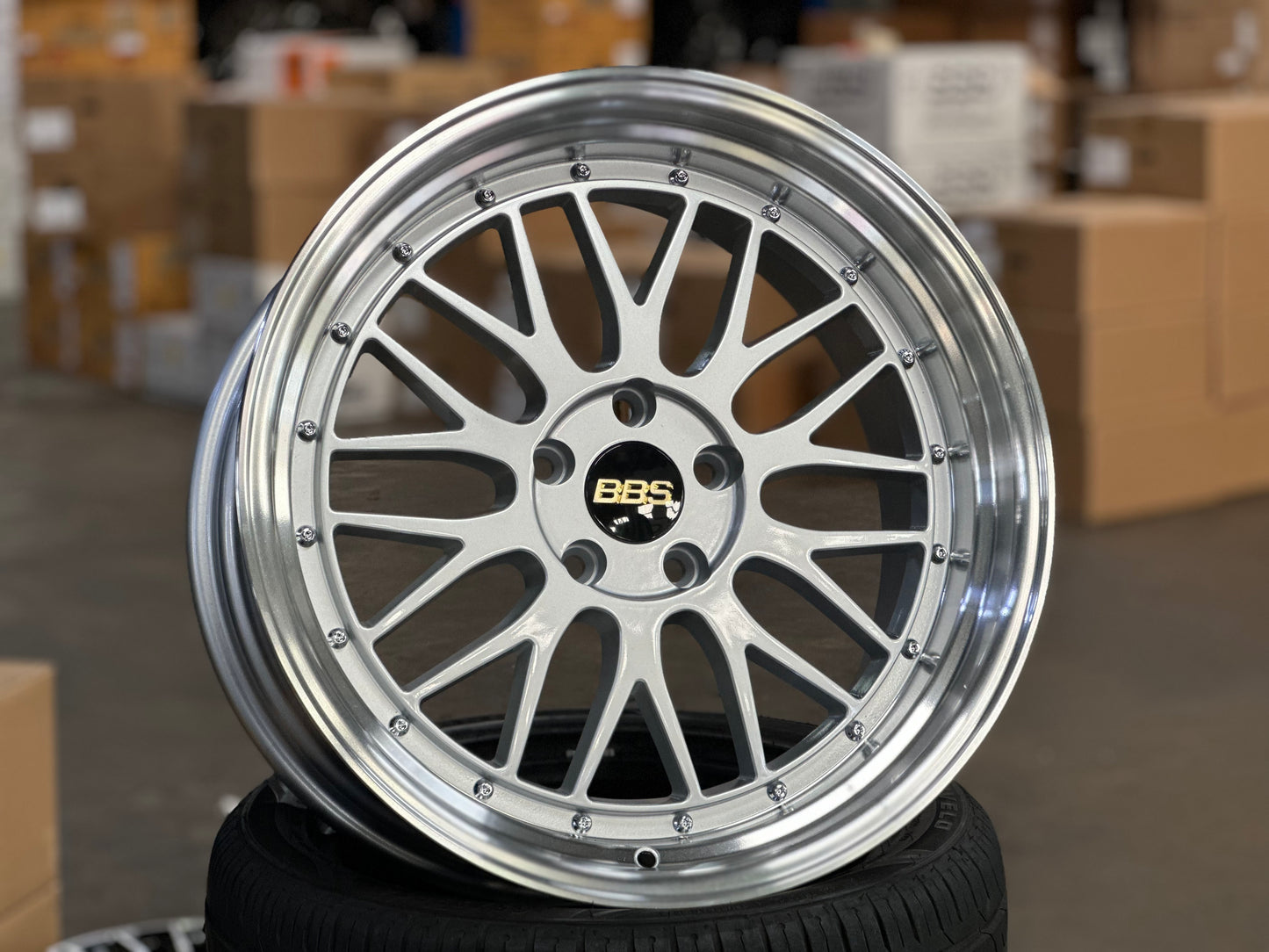 [BUNDLE] 19X8.5 ET38 BBS LM Design Rim (2 wheel) Gloss Silver 5X114.3