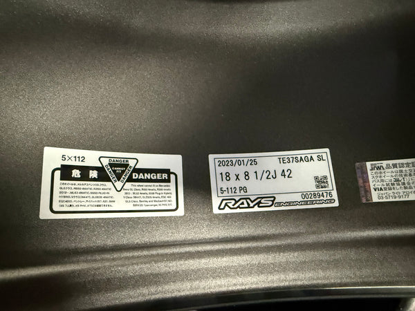 New 18X8.5 ET42 Rays Volk Racing TE37 SL Saga Rim (4 wheel) 5X112