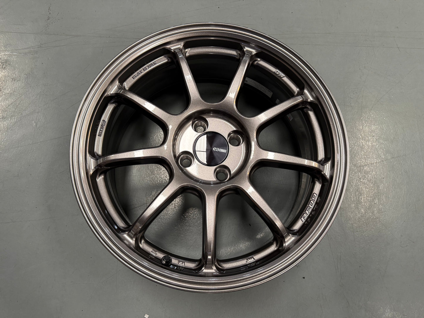 New 17X7 ET38 Enkei PF09 Rim (4 wheel) DARK SILVER 4X100