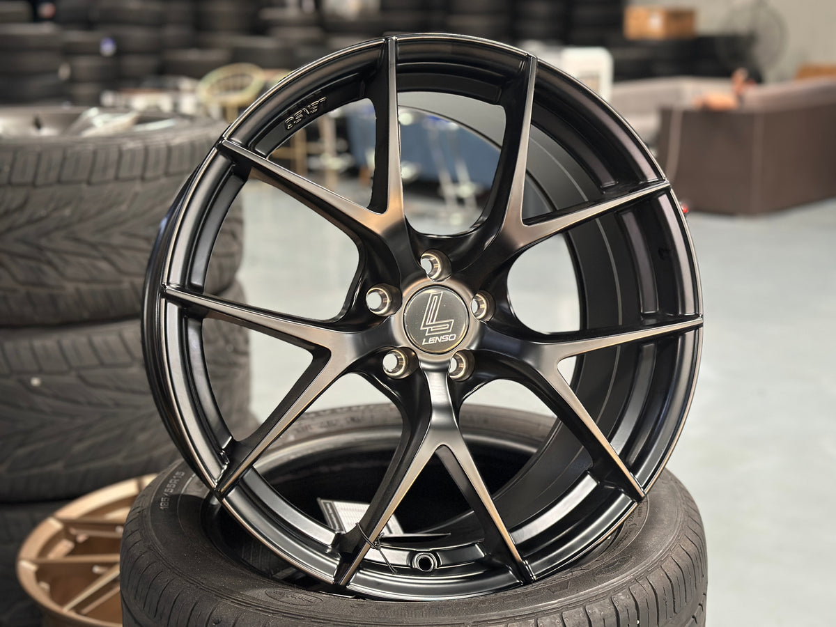 NEW 18X8.5 ET35 Lenso Jager Dyna Rim (4 wheel) Satin Black 5X100