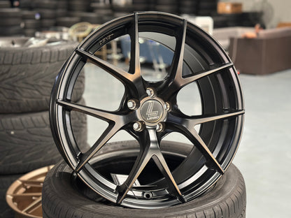 NEW 18X8.5 ET35 Lenso Jager Dyna Rim (4 wheel) Satin Black 5X100