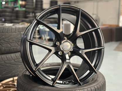 NEW 18X8.5 ET35 Lenso Jager Dyna Rim (4 wheel) Satin Black 5X100