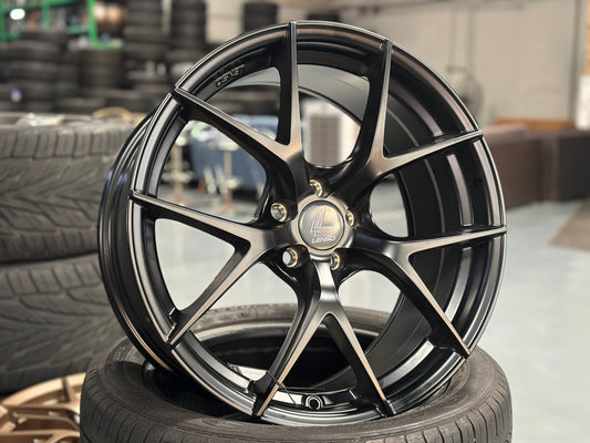 NEW 18X8.5 ET35 Lenso Jager Dyna Rim (4 wheel) Satin Black 5X100