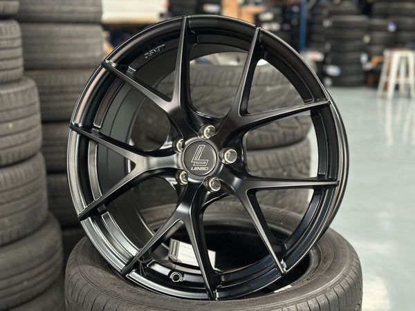 NEW 18X8.5 ET35 Lenso Jager Dyna Rim (4 wheel) Satin Black 5X100